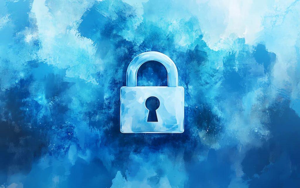 Padlock In Blue Watercolour