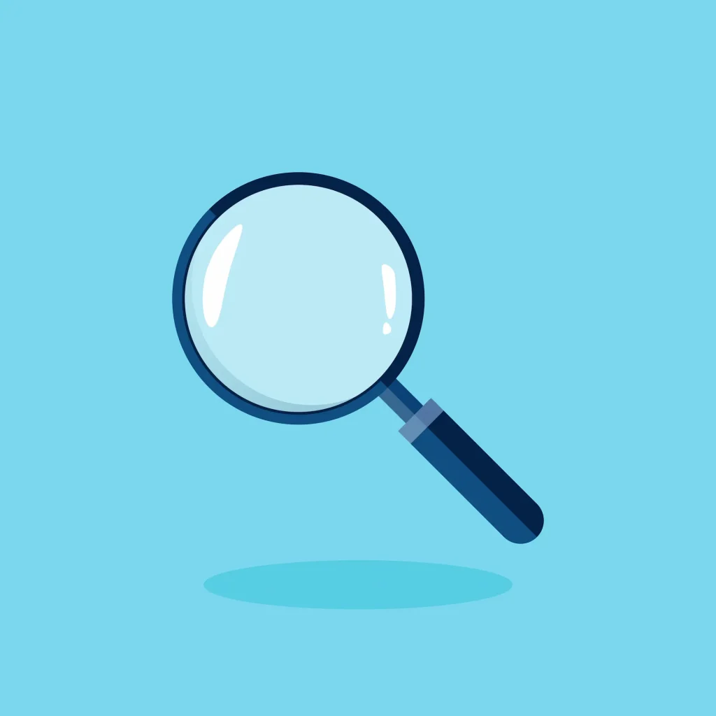 Magnifying Glass on blue background